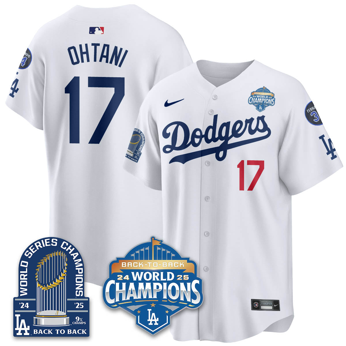 LAD 2025 World Series Champions Jersey - 9x Champs - All Stitched