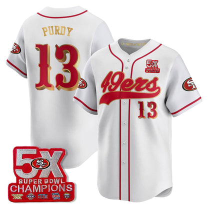 SF 5-Time Champions Patch Vapor Baseball Jersey - All Stitched