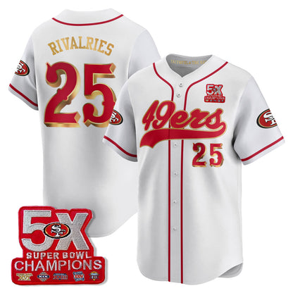 SF 5-Time Champions Patch Vapor Baseball Jersey - All Stitched