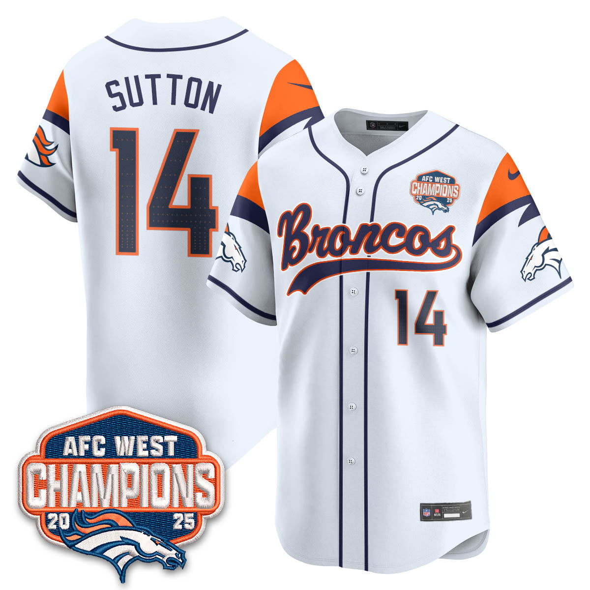 DEN AFC West Division Champions Limited Baseball Jersey - All Stitched