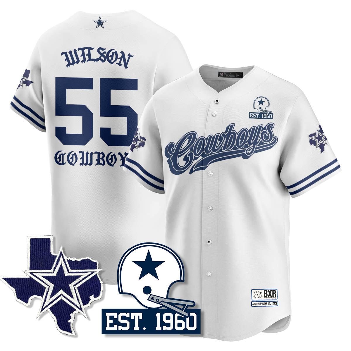 DAL Born x Raised Baseball Jersey - All Stitched