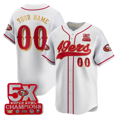 SF 5-Time Champions Patch Vapor Baseball Jersey - All Stitched