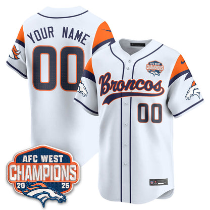Custom DEN AFC West Division Champions Limited Baseball Jersey - All Stitched