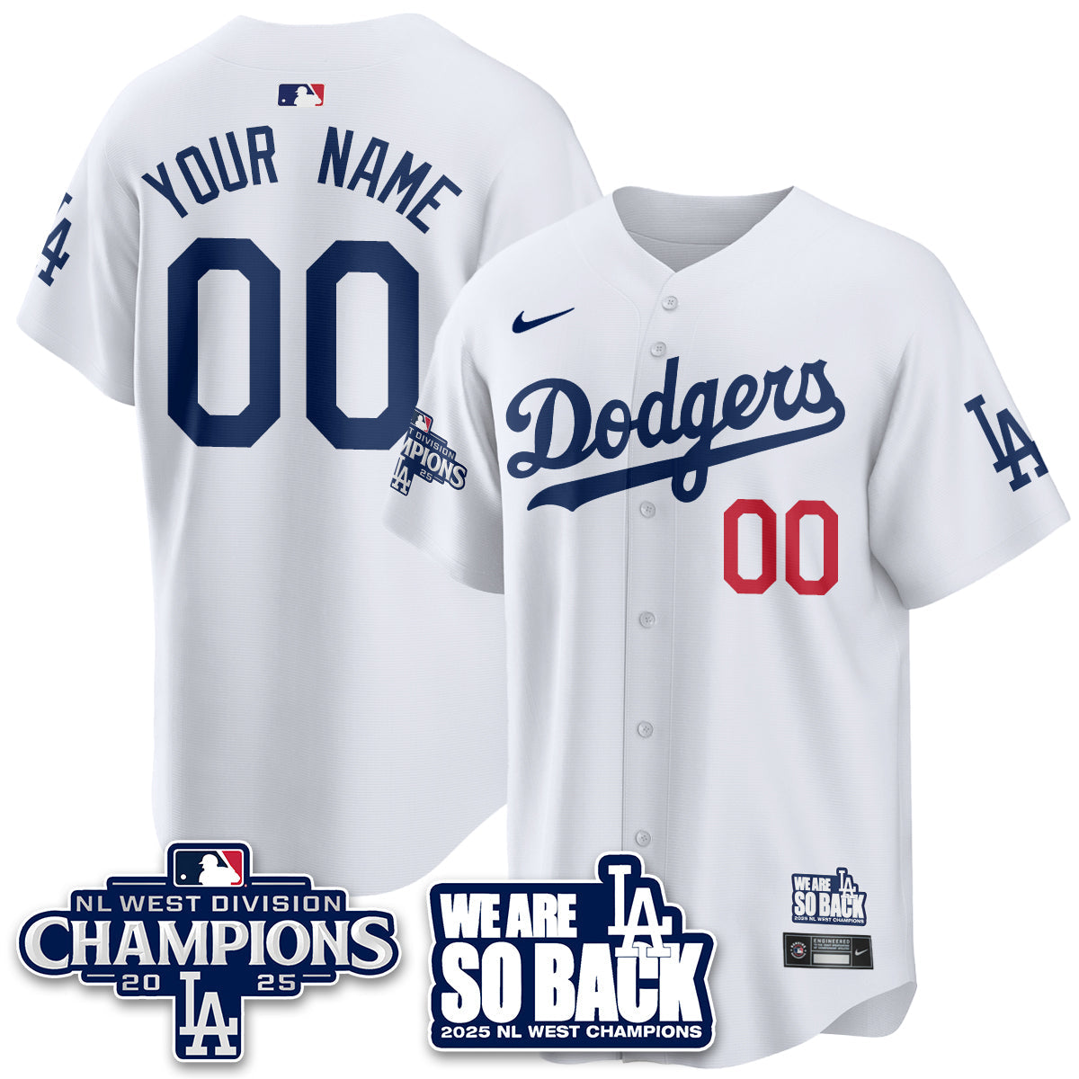 Custom LAD 2025 NL West Division Champions Jersey - All Stitched