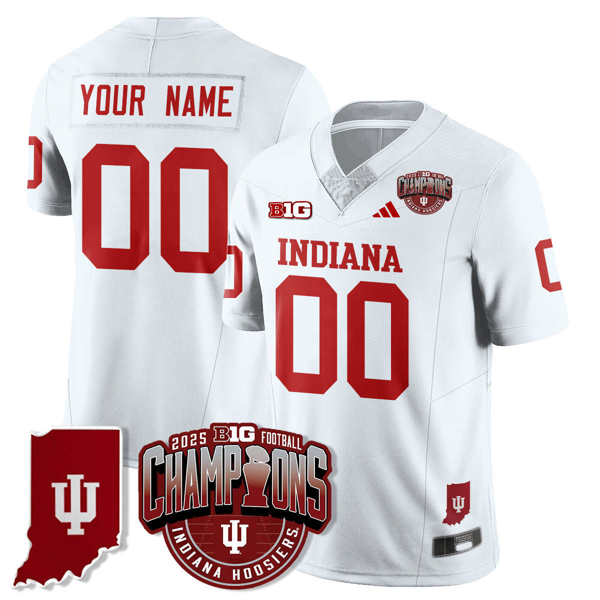 Indiana Hoosiers Vapor Limited Football Custom Jersey - Big 10 Champions - All Stitched