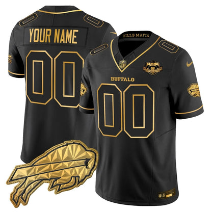 Buffalo Bills 2025 "Rivalries" Gold Vapor Limited Custom Jersey - All Stitched
