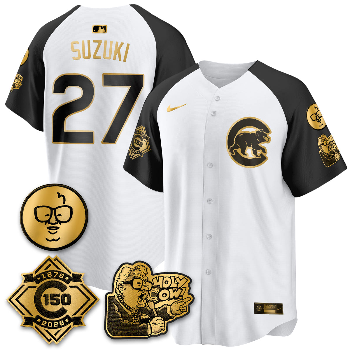 CHC 150th Anniversary Harry Caray Holy Cow Vapor Premier Limited Jersey - All Stitched V3