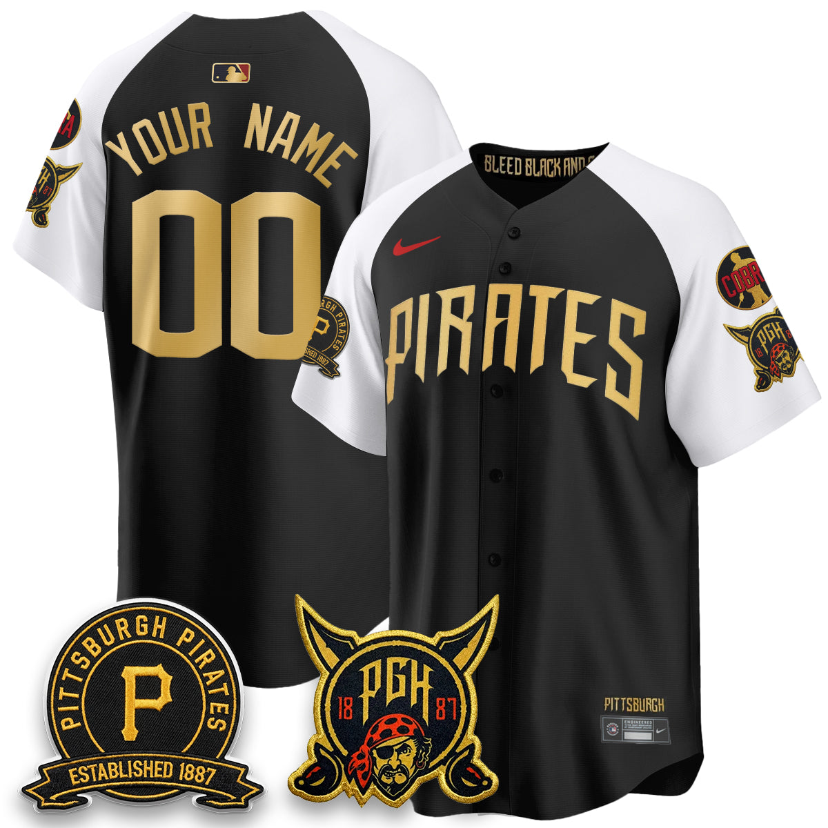 PIT 2026 City Connect Vapor Limited Jersey - Cobra & Est 1887 Patch - All Stitched