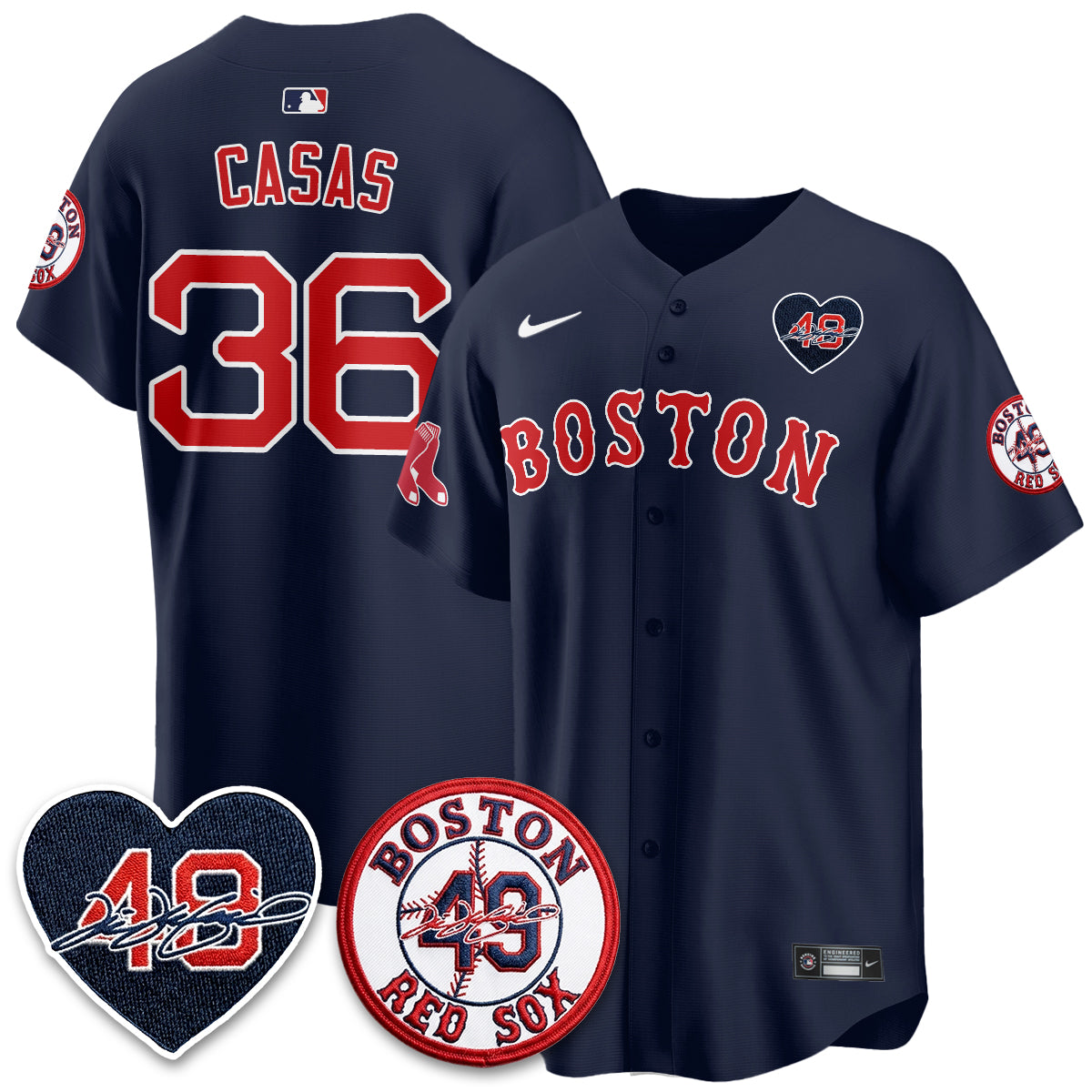 BOS Tim Wakefield Memorial Patch Vaper Premier Limited White Jersey - All Stitched