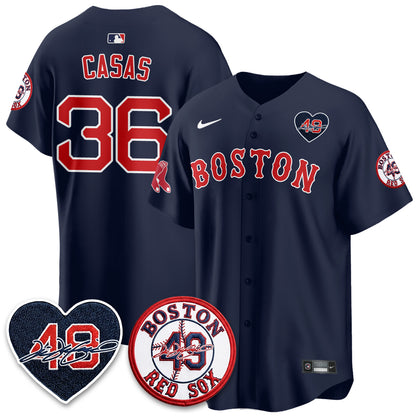 BOS Tim Wakefield Memorial Patch Vaper Premier Limited White Jersey - All Stitched