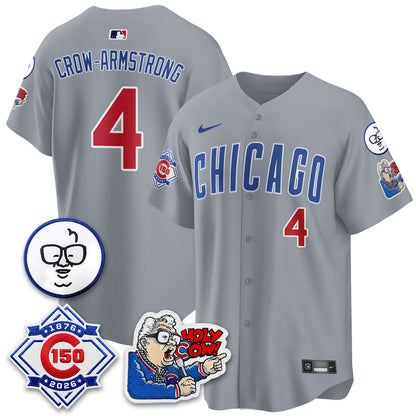 CHC 150th Anniversary Harry Caray Holy Cow Vapor Premier Limited Blue Jersey - All Stitched V2