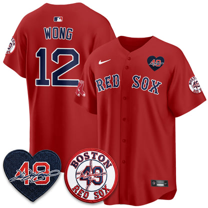 BOS Tim Wakefield Memorial Patch Vaper Premier Limited White Jersey - All Stitched