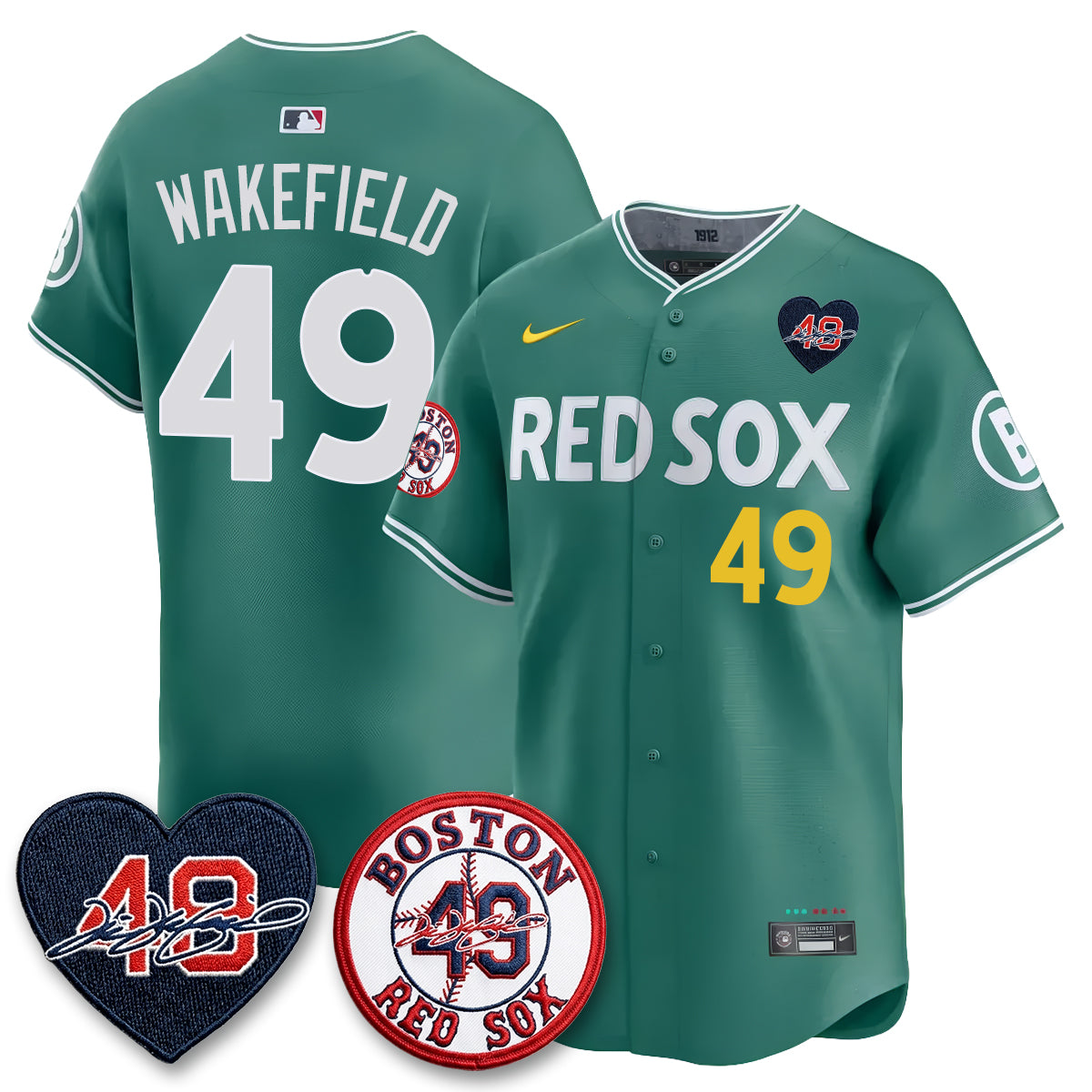 BOS Tim Wakefield Memorial Patch Vaper Premier Limited White Jersey - All Stitched