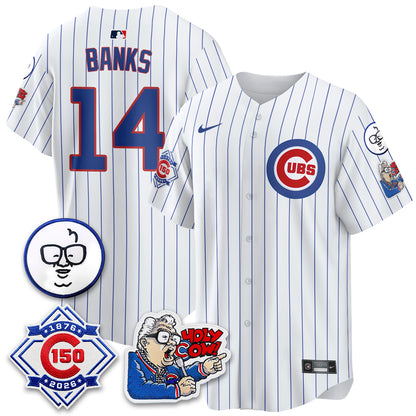 CHC 150th Anniversary Harry Caray Holy Cow Vapor Premier Limited Blue Jersey - All Stitched V2