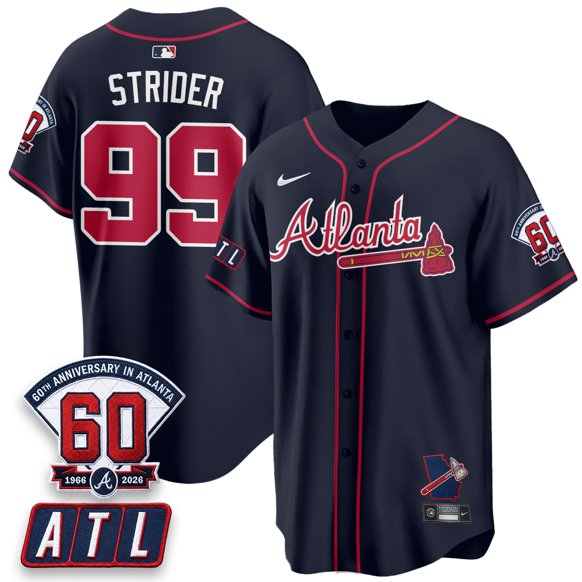 ATL 2026 60th Anniversary Vapor Limited Red Jersey - All Stitched