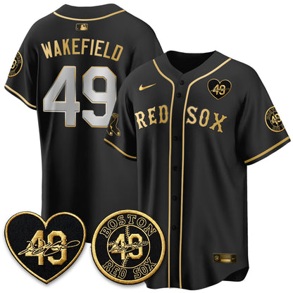 BOS Tim Wakefield Memorial Patch Vaper Premier Limited White Jersey - All Stitched