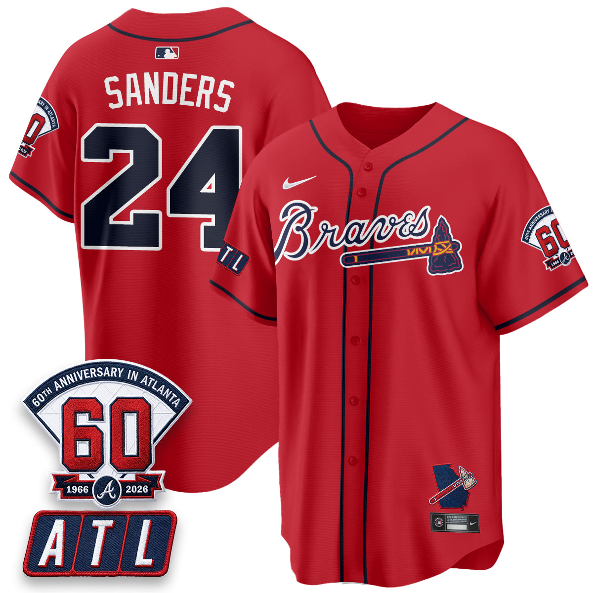 ATL 2026 60th Anniversary Vapor Limited Red Jersey - All Stitched