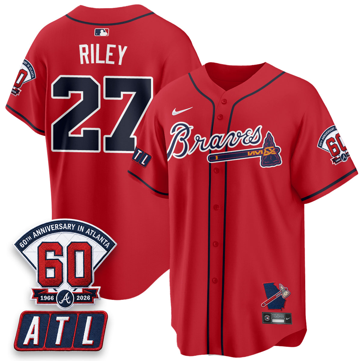 ATL 2026 60th Anniversary Vapor Limited Red Jersey - All Stitched