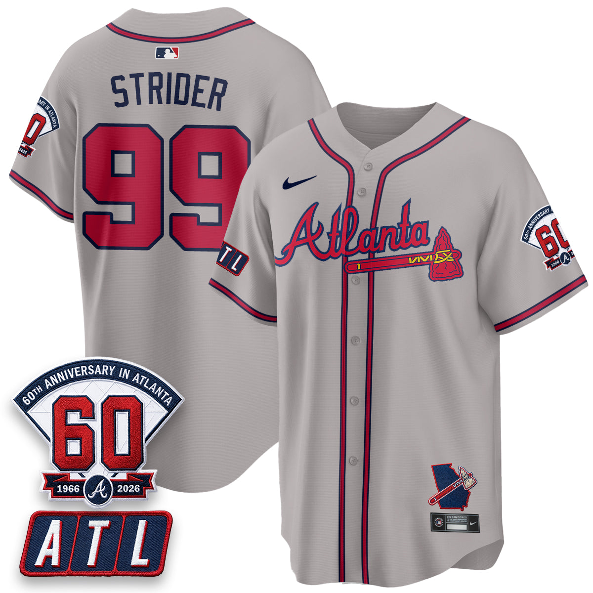 ATL 2026 60th Anniversary Vapor Limited Red Jersey - All Stitched