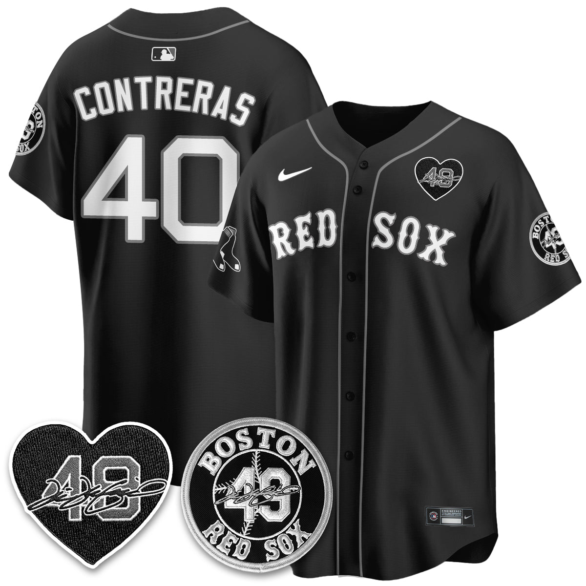 BOS Tim Wakefield Memorial Patch Vaper Premier Limited White Jersey - All Stitched