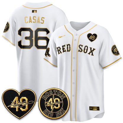 BOS Tim Wakefield Memorial Patch Vaper Premier Limited White Jersey - All Stitched