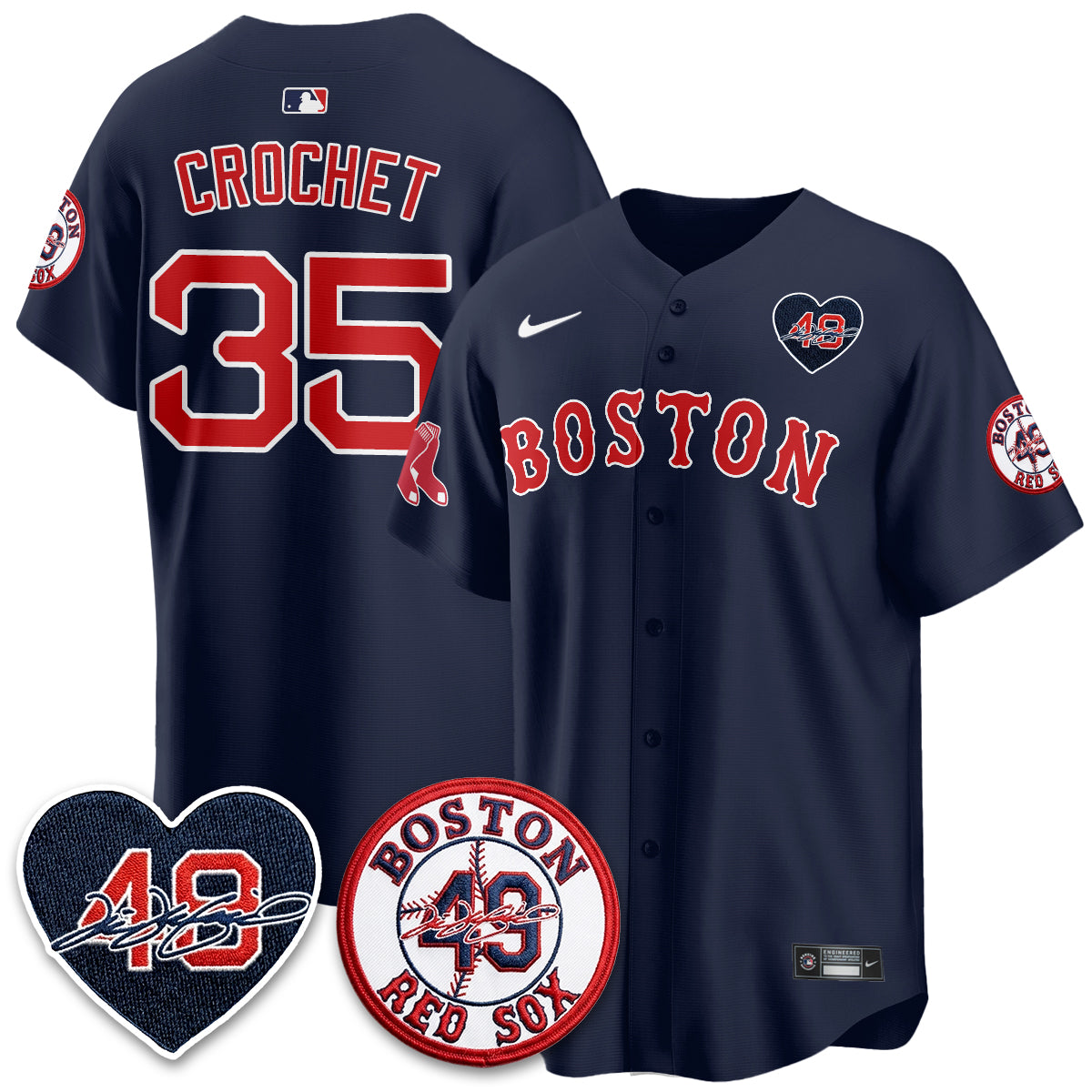 BOS Tim Wakefield Memorial Patch Vaper Premier Limited White Jersey - All Stitched