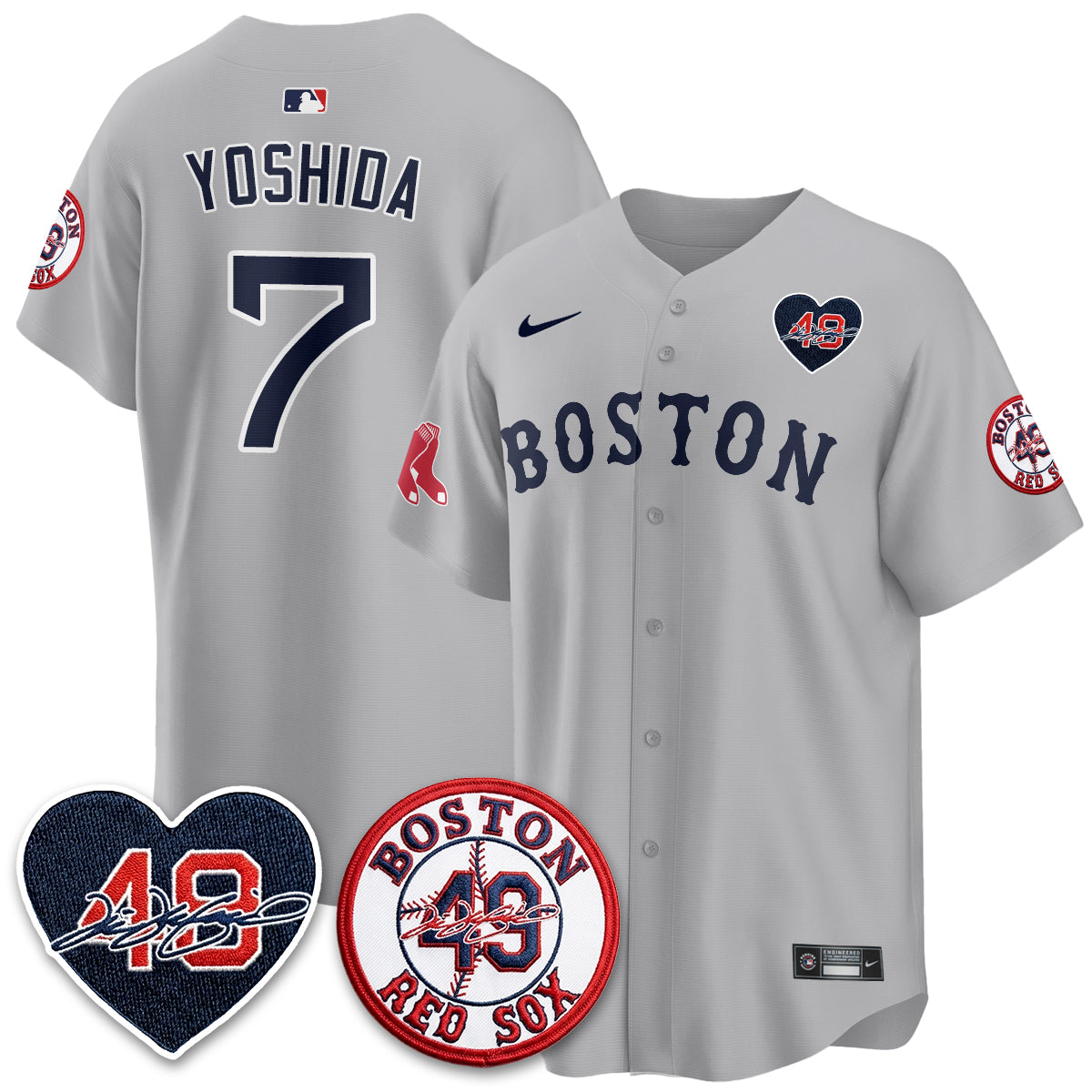 BOS Tim Wakefield Memorial Patch Vaper Premier Limited White Jersey - All Stitched