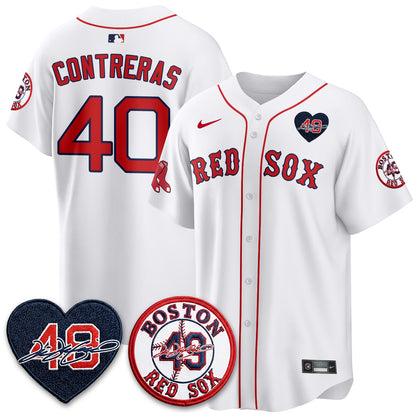 BOS Tim Wakefield Memorial Patch Vaper Premier Limited White Jersey - All Stitched
