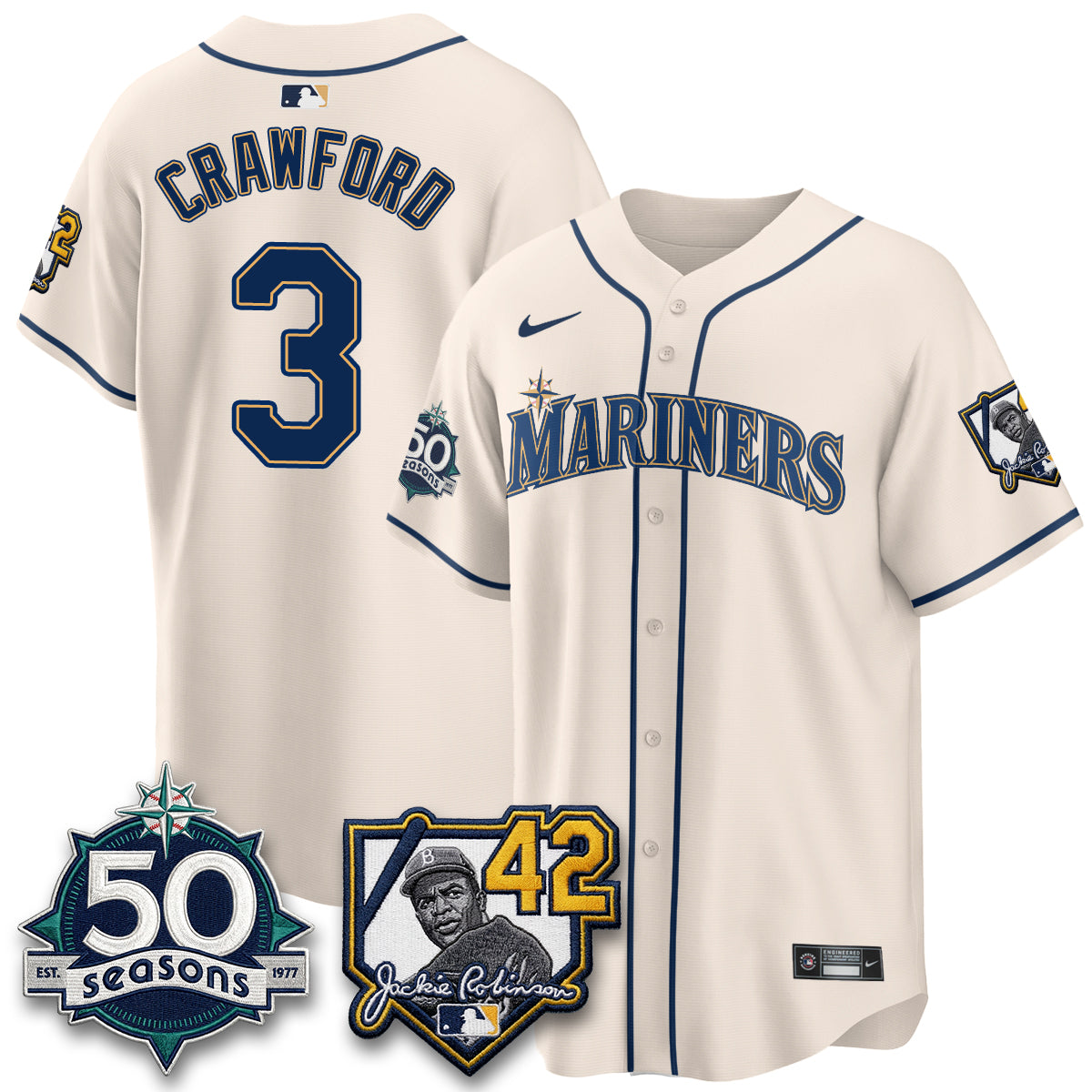 SEA 2026 Jackie Robinson New Era Vapor Limited Jersey - All Stitched