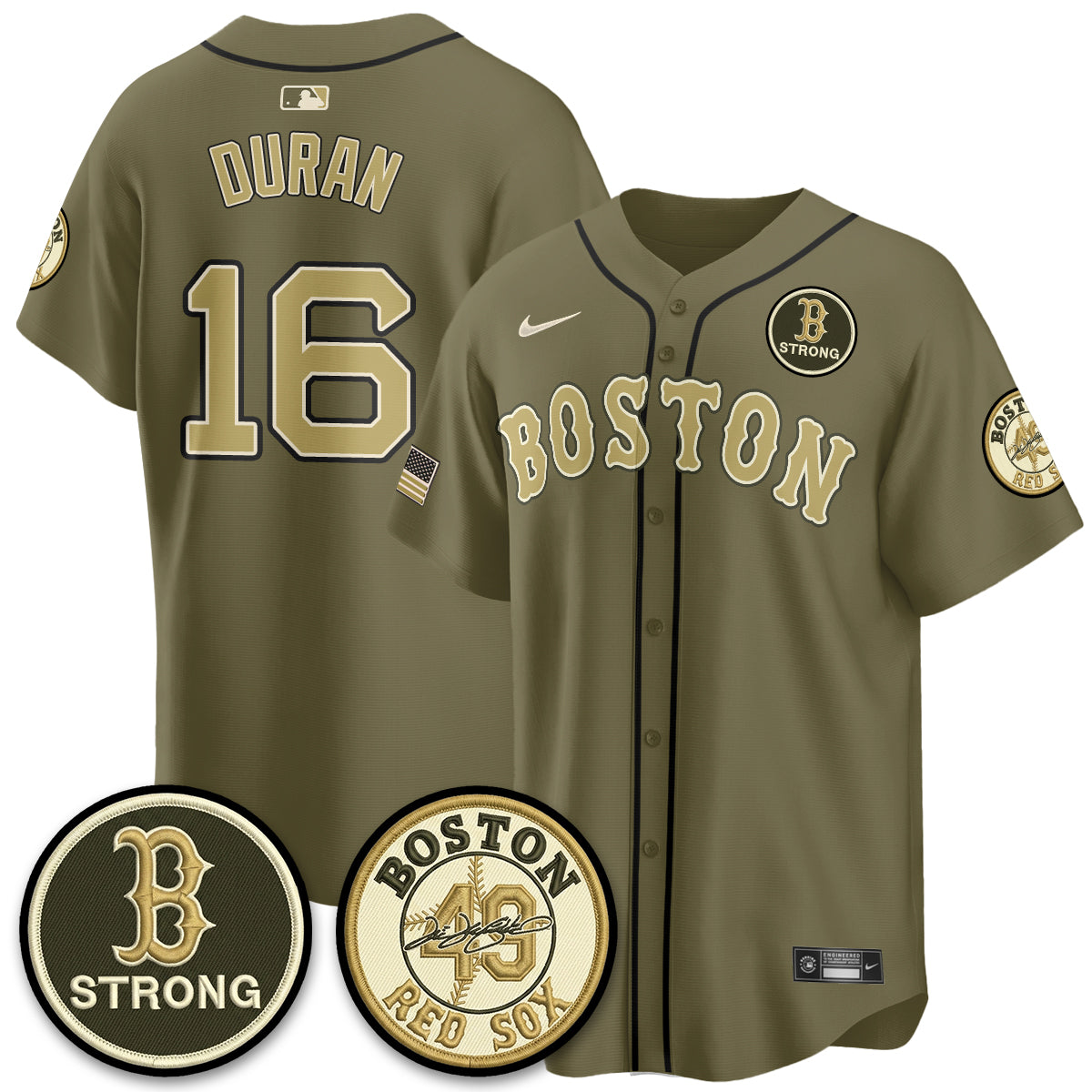 BOS New Era Olive 2026 Armed Forces Day Jersey - All Stitched