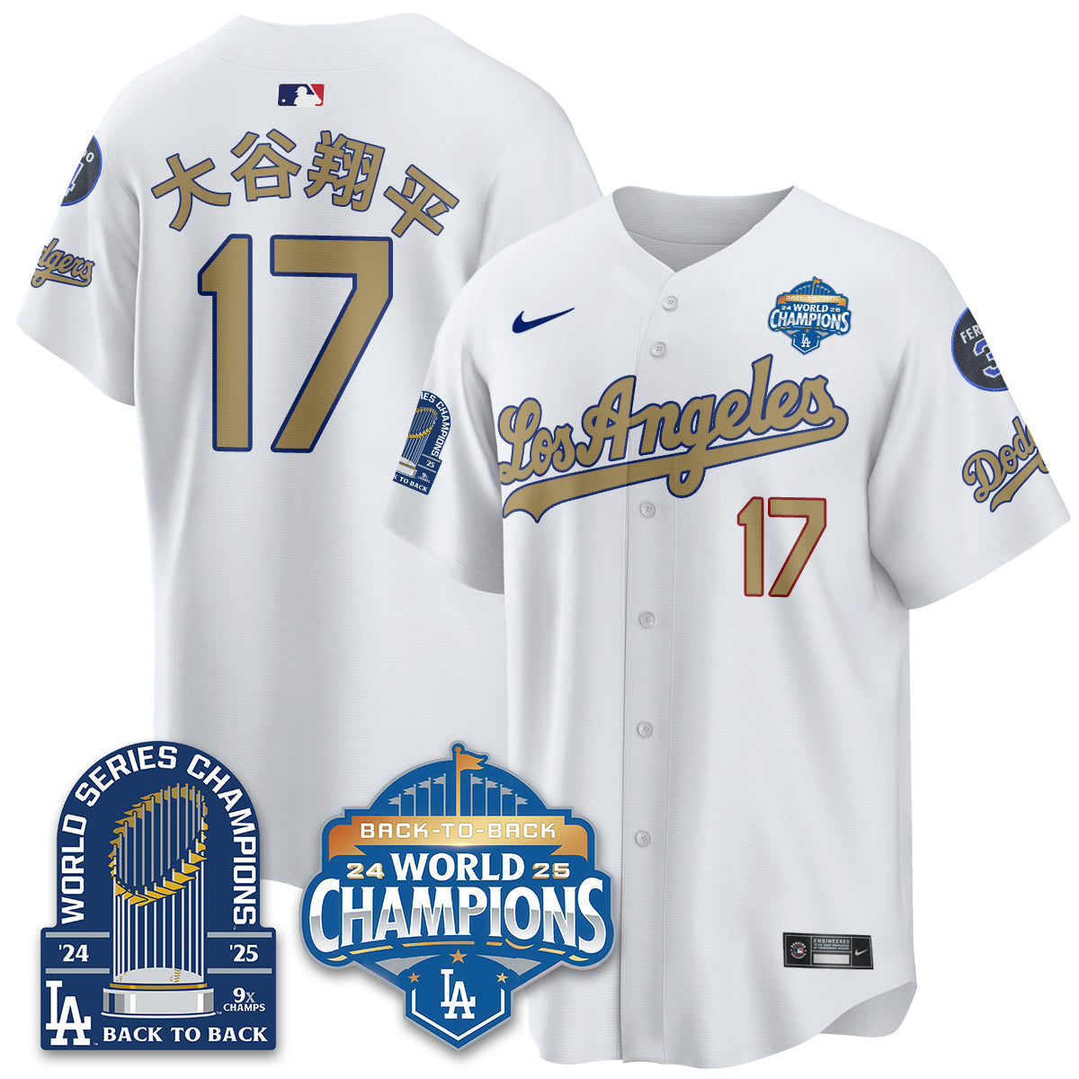 LAD Alternate Gold Vapor Limited Jersey - 9x Champs - All Stitched
