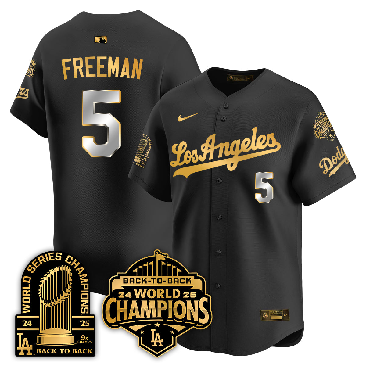 LAD "Gold Collection" Limited Navy Alternate Jersey - 9x & B2B Champs - All Stitched