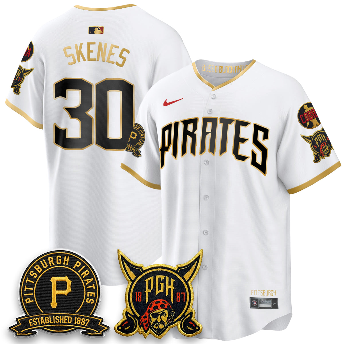 PIT 2026 City Connect Vapor Limited Jersey - Cobra & Est 1887 Patch - All Stitched