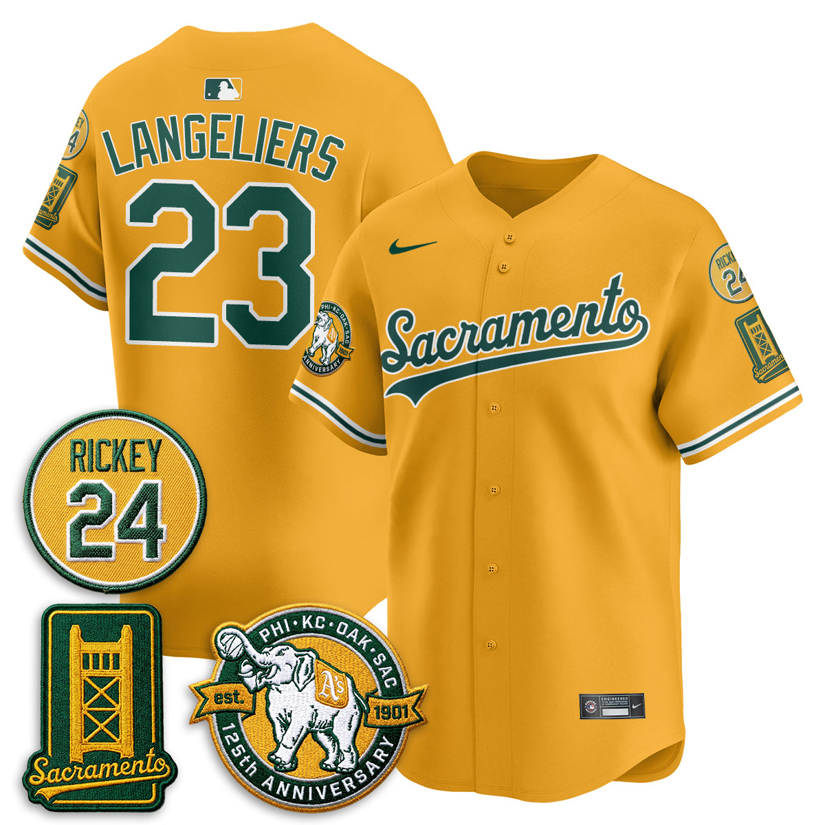 OAK 2026 Alternate Sacramento 125 Years Patch Limited Jersey - All Stitched