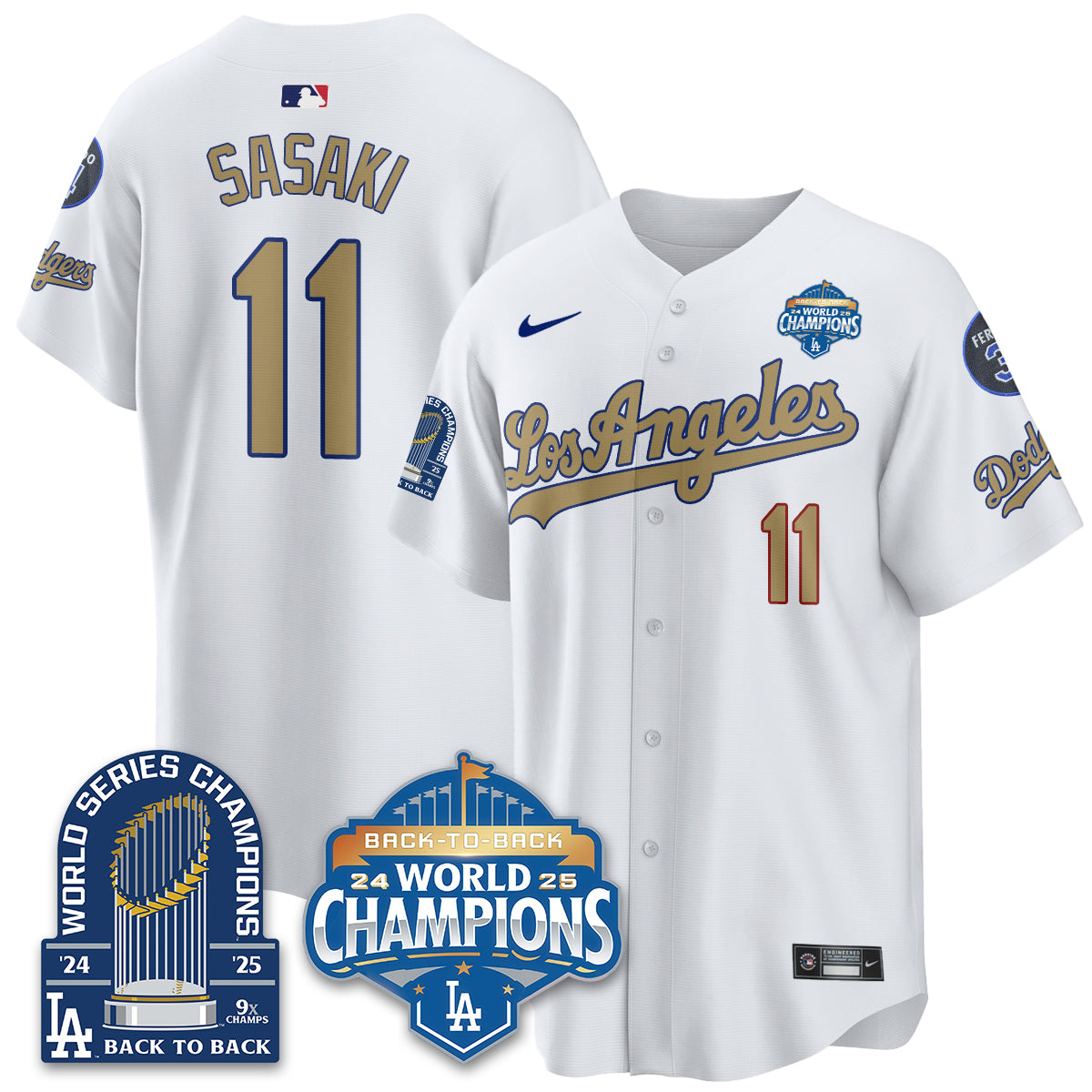 LAD Alternate Gold Vapor Limited Jersey - 9x Champs - All Stitched
