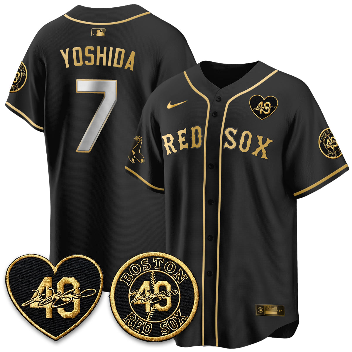 BOS Tim Wakefield Memorial Patch Vaper Premier Limited White Jersey - All Stitched