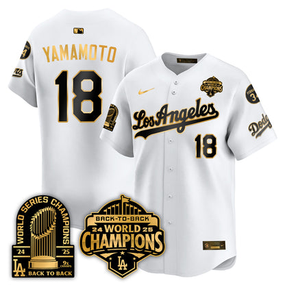 LAD Alternate Gold Vapor Limited Jersey - 9x Champs - All Stitched