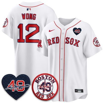 BOS Tim Wakefield Memorial Patch Vaper Premier Limited White Jersey - All Stitched