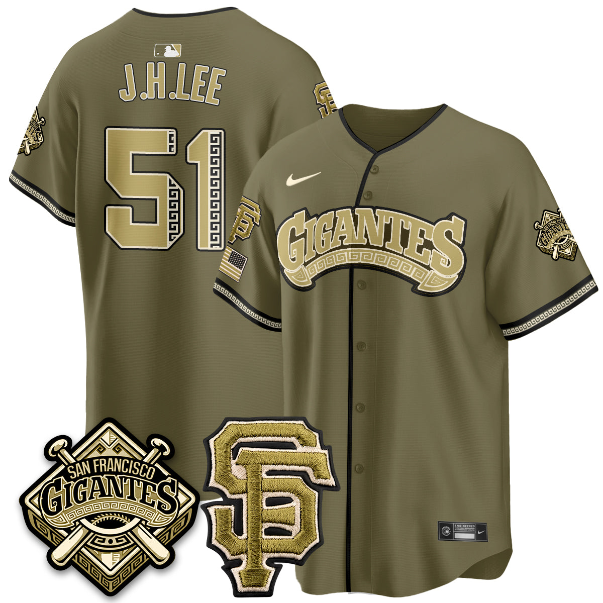 SF New Era Olive 2026 Armed Forces Day Jersey - All Stitched