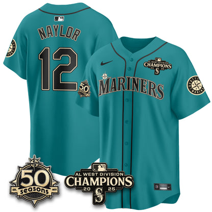 SEA Vapor Premier Limited Cream Jersey V2 - 50th Anniversary & AL West Division Champions - All Stitched