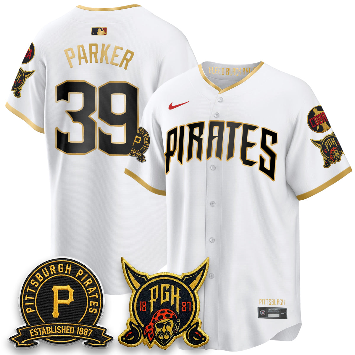 PIT 2026 City Connect Vapor Limited Jersey - Cobra & Est 1887 Patch - All Stitched
