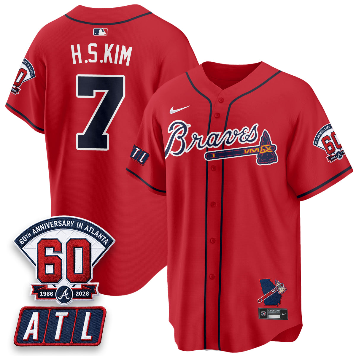 ATL 2026 60th Anniversary Vapor Limited Red Jersey - All Stitched