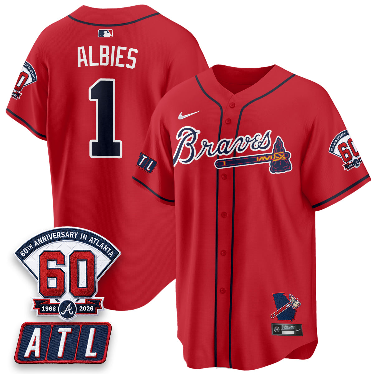 ATL 2026 60th Anniversary Vapor Limited Red Jersey - All Stitched