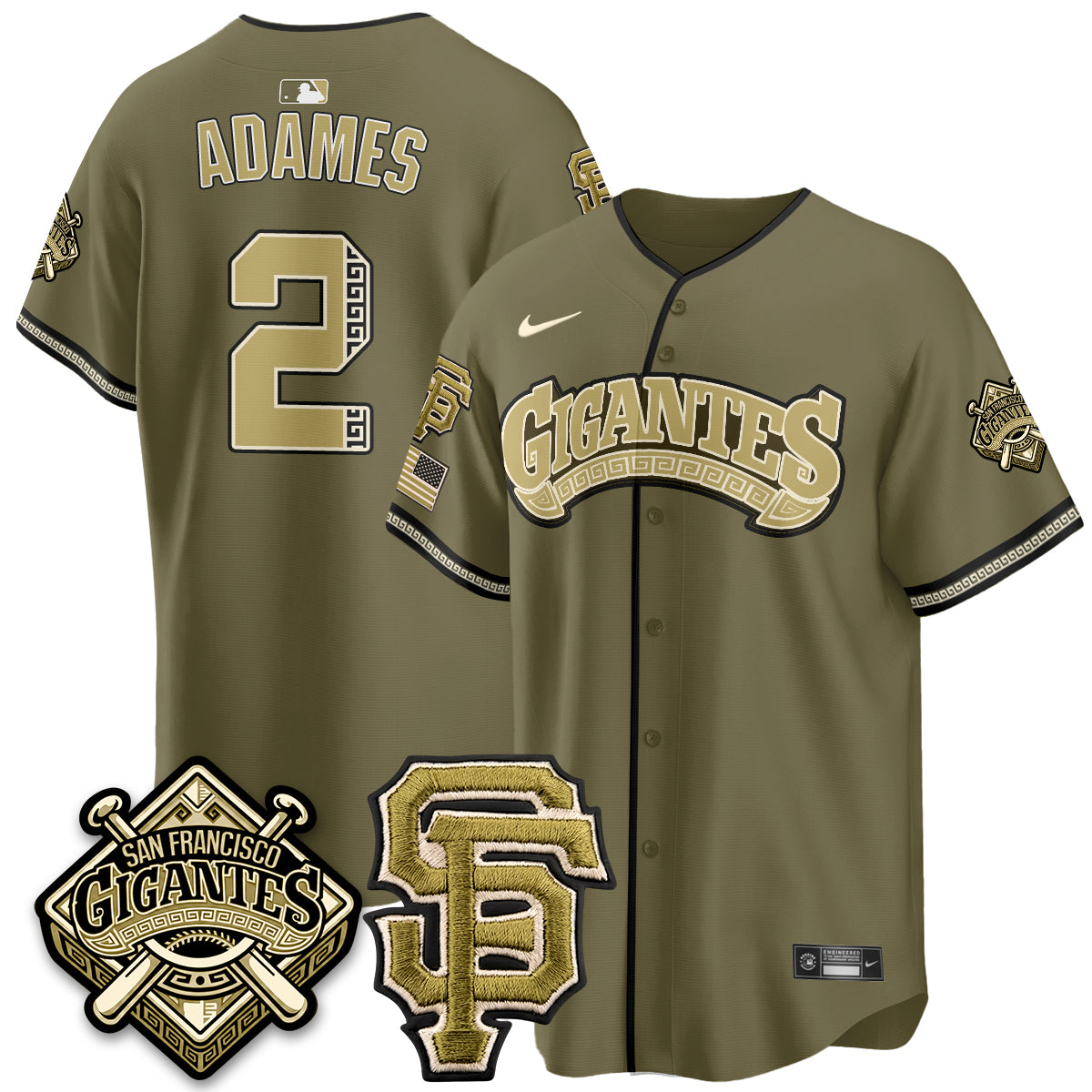SF New Era Olive 2026 Armed Forces Day Jersey - All Stitched