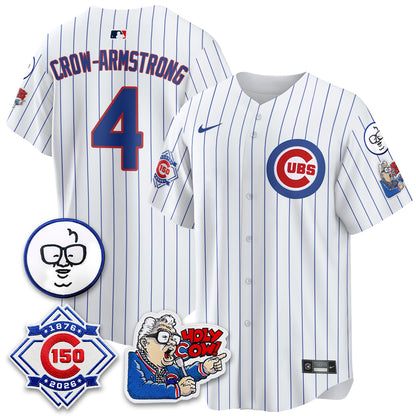 CHC 150th Anniversary Harry Caray Holy Cow Vapor Premier Limited Blue Jersey - All Stitched V2