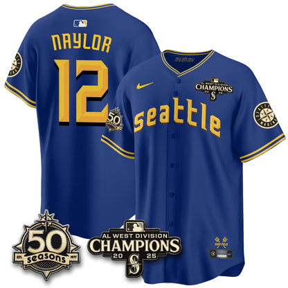 SEA Vapor Premier Limited Cream Jersey V2 - 50th Anniversary & AL West Division Champions - All Stitched