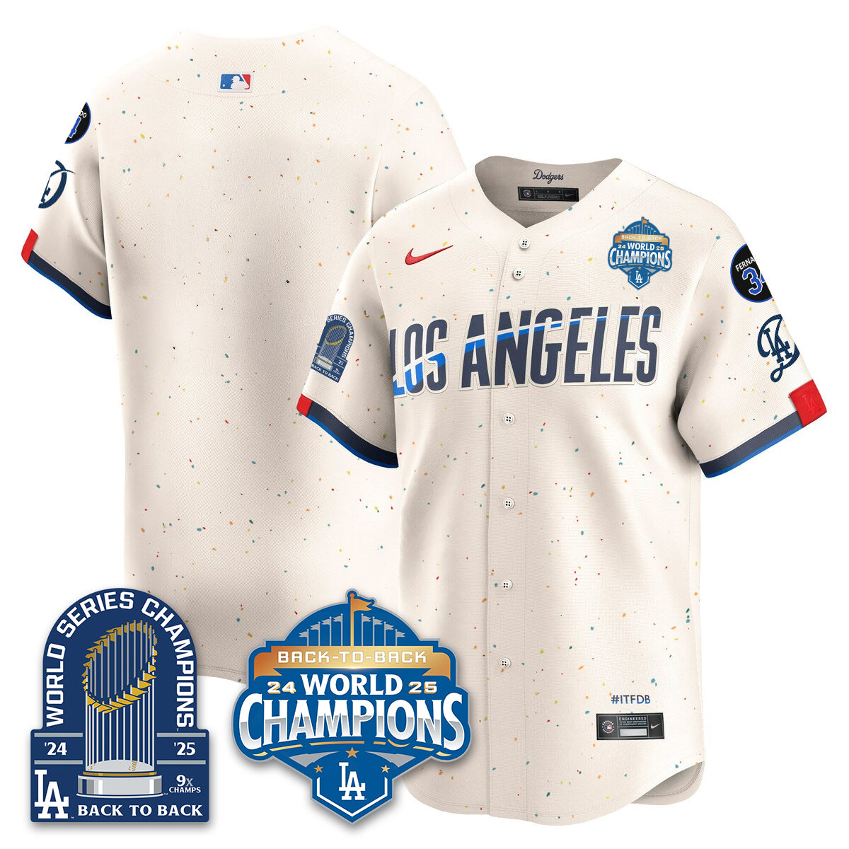 LAD Alternate Gold Vapor Limited Jersey - 9x Champs - All Stitched