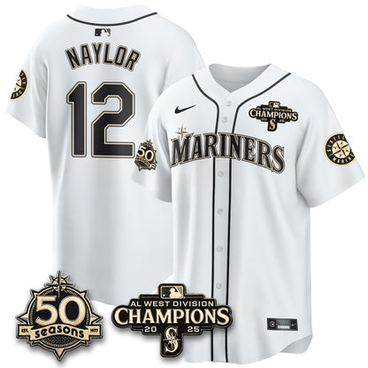 SEA Vapor Premier Limited Cream Jersey V2 - 50th Anniversary & AL West Division Champions - All Stitched