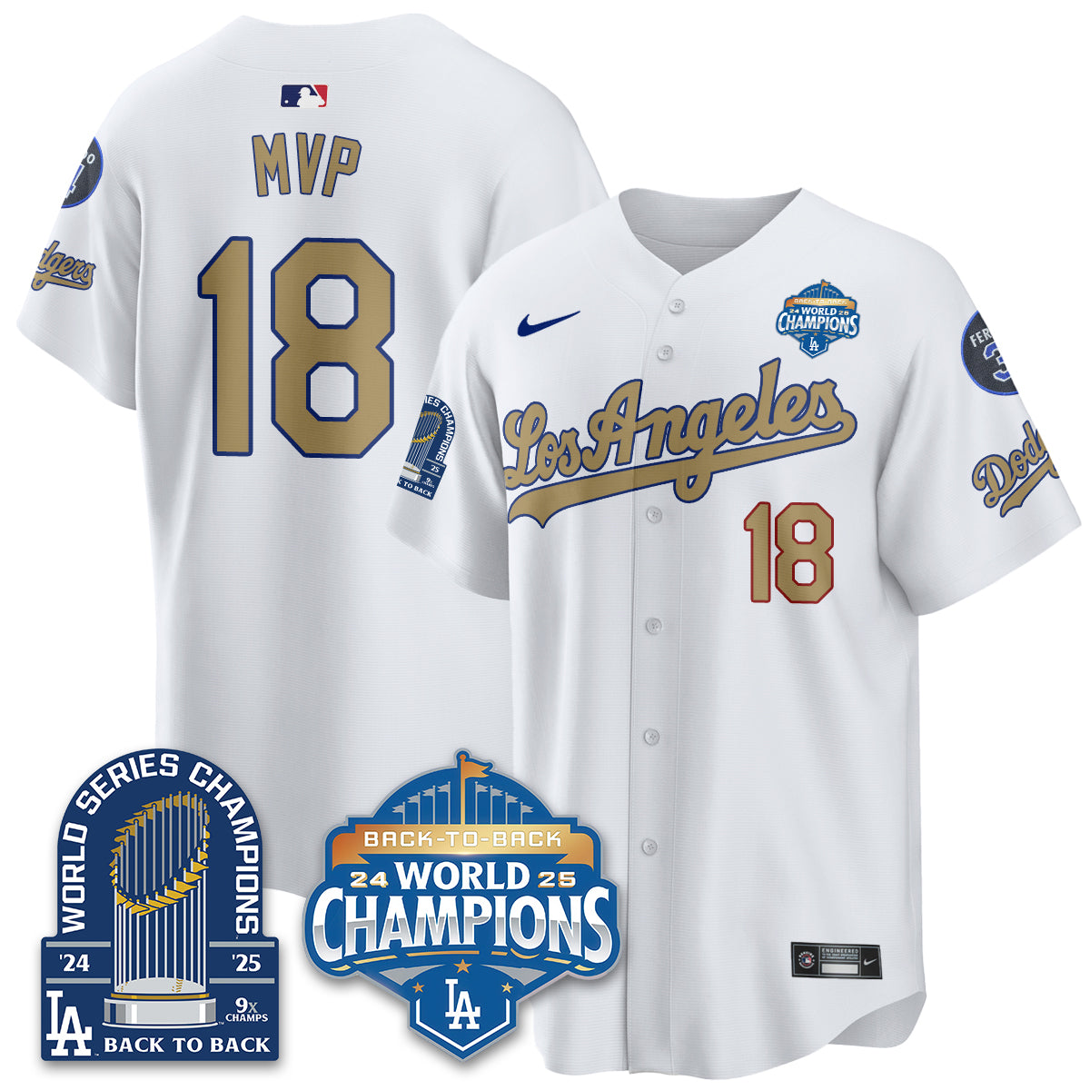 LAD Alternate Gold Vapor Limited Jersey - 9x Champs - All Stitched