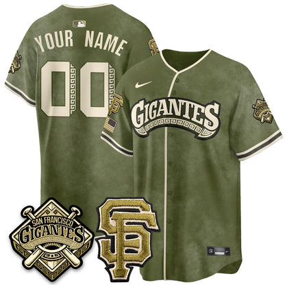 SF New Era Olive 2026 Armed Forces Day Custom Jersey - All Stitched